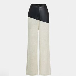 Micas Contrast Color Block Print Straight-leg Trousers, Size Large, NWT